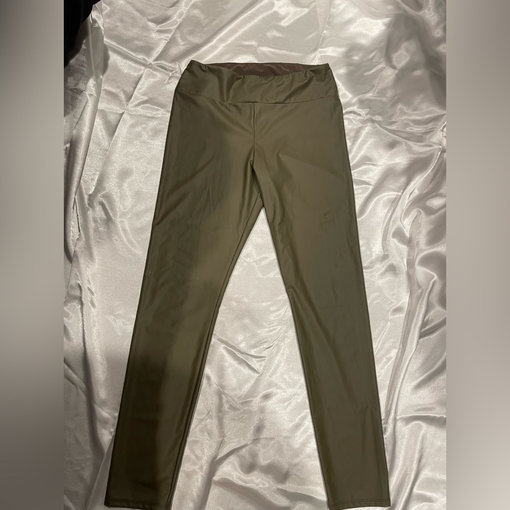 I am selling these olive green leather, medium size pants